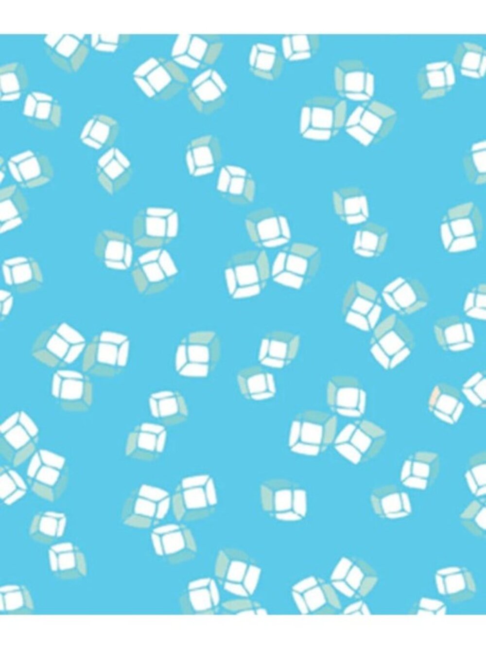 2 Yds Happy Hour 5318-55 Ice Cubes Blue Maria Kalinowski Cotton Benartex Fabric